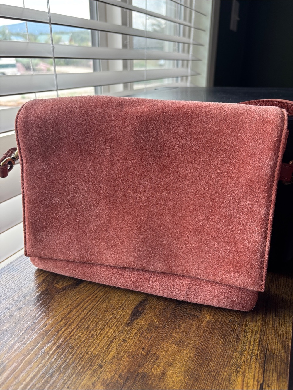T.J.Maxx Rust Suede Crossbody Bag - Picture 3 of 11